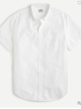 J.Crew Stretch short-sleeve American Pima cotton oxford white shirt Size Large
